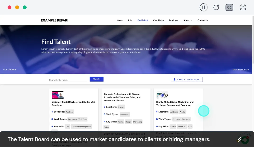 Market candidates to Clients or Hiring Managers demonstration