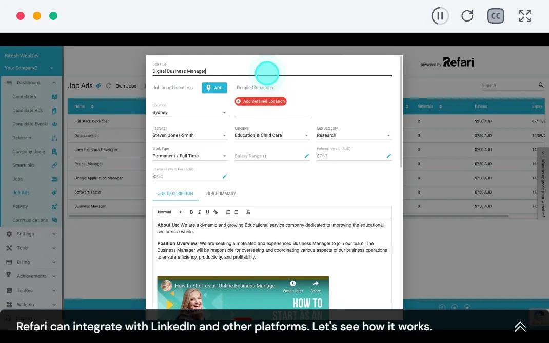 Integrates With LinkedIn and More demonstration