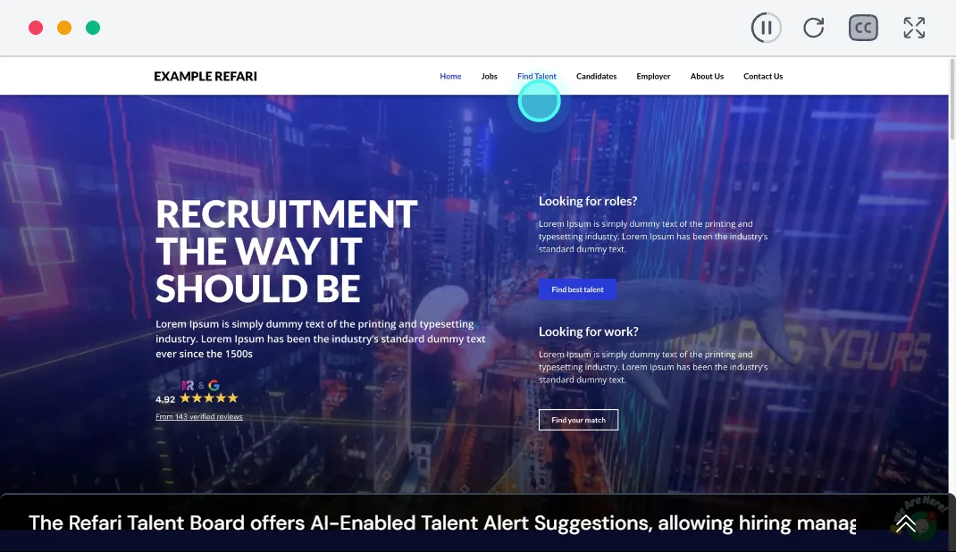 Talent Alert Suggestion Feature demonstration