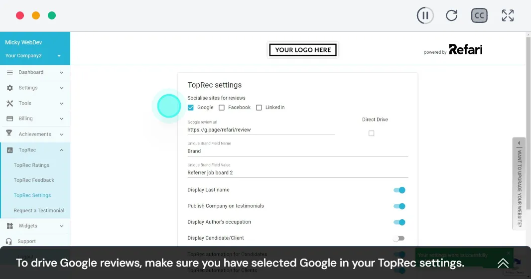 Drive More Google Reviews demonstration