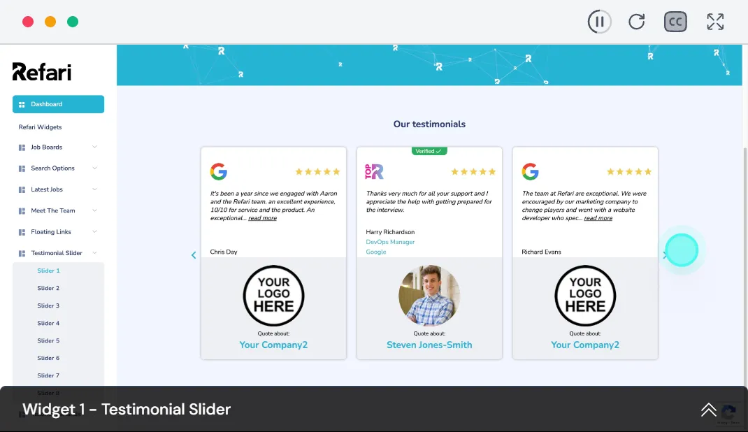 10 Different Testimonial Widgets demonstration