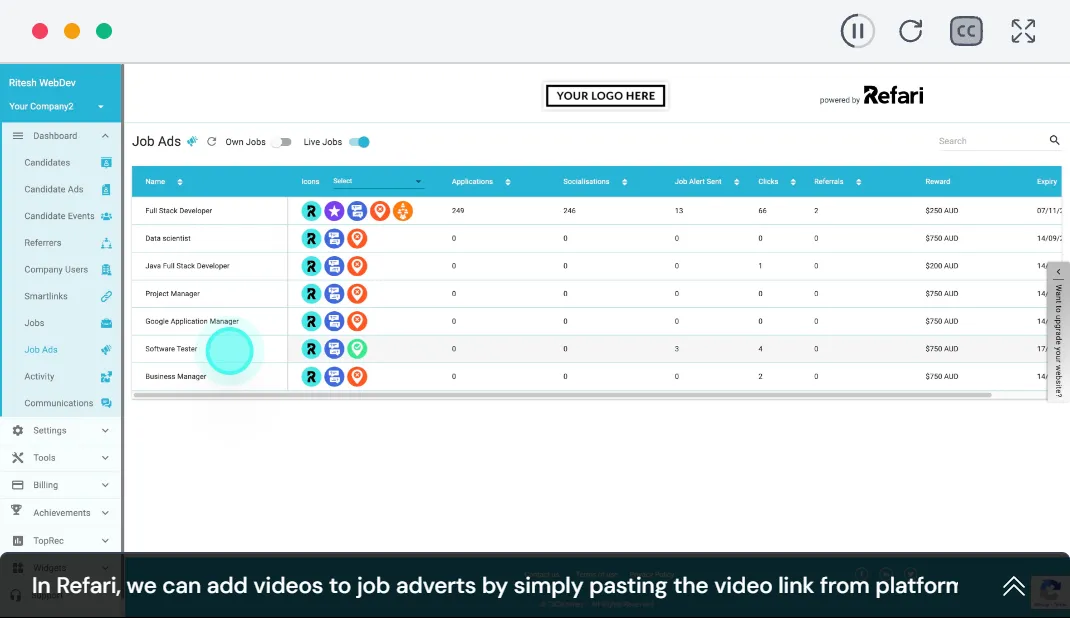 Video Enabled Job Adverts demonstration
