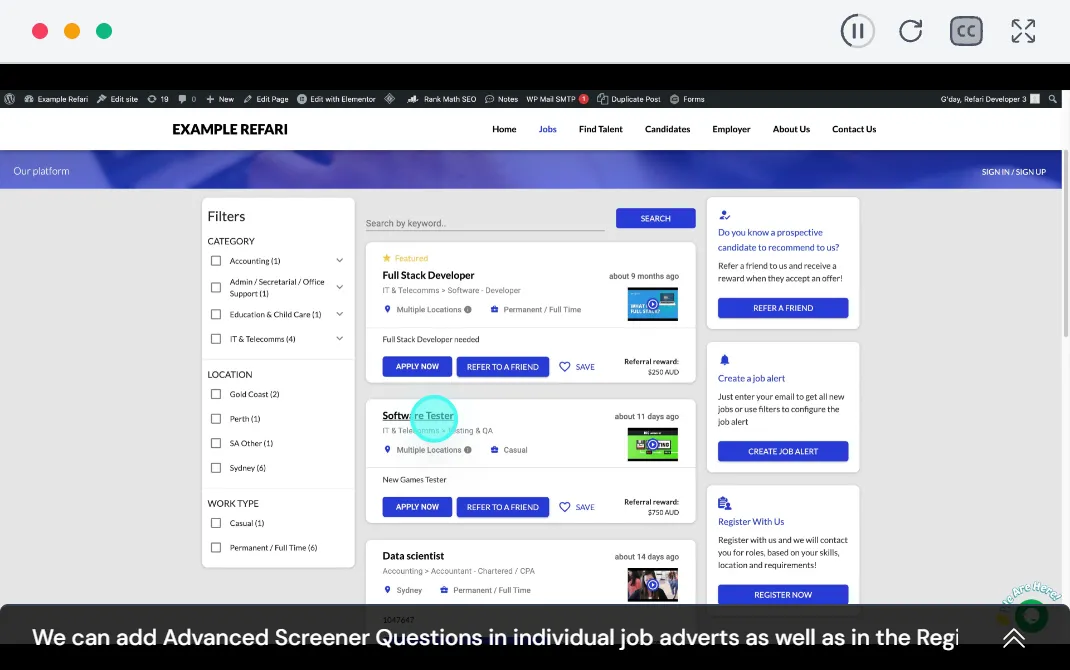 Advanced Screener Questions demonstration