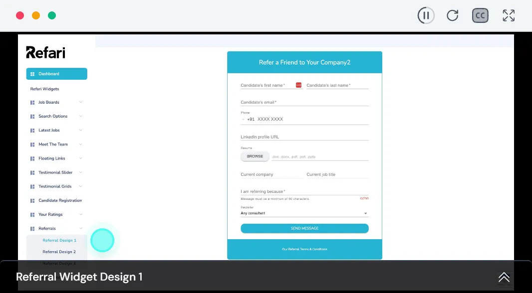 3 Different Referral Widgets demonstration